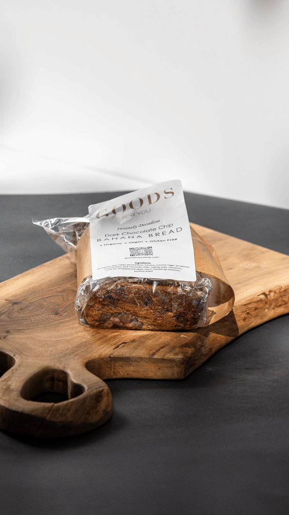 Insanely Decadent Organic Dark Chocolate Chip Banana Bread